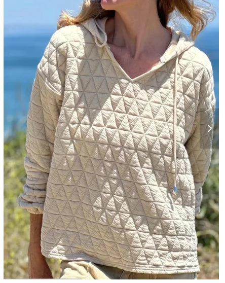 Women's Solid Color Hooded Sweater for Autumn
